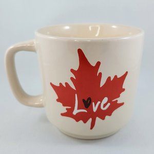 Maple Leaf Ellen Degeneres Love Mug Cup Coffee Tea 16oz Red Cream Valentine’s